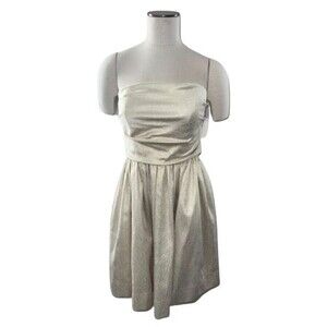 NWT SHOSHANNA dress 10 metallic gold strapless holiday prom cocktail homecoming
